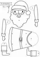 Vorschau - Arbeitsblätter - Weihnachtsmann Hampelmann - Musterbeutelklammer-Puppe Nikolaus Bastelvorlage - Seite 2
