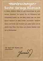Vorschau - Mal- und Bastelvorlagen - Grußkarte basteln: Rucksack Bastelvorlage - Seite 1