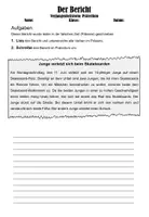 Vorschau - Arbeitsblätter - Der Bericht Präteritum Teil 3 - Deckblatt