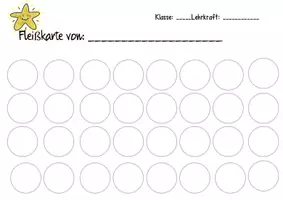 Vorschau - Arbeitsblätter - Fleißkarte als Belohnungssystem für Sticker oder Stempel! - Seite 1