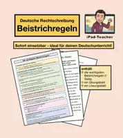 Vorschau - Arbeitsblätter - DEUTSCH: Beistrichregeln, Übungsblatt + Lösung (PDF) - Deckblatt
