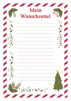 Vorschau - Mal- und Bastelvorlagen - Wunschzettel (mit und ohne Linien) - Seite 1