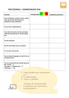Vorschau - Arbeitsblätter - Englisch - Peer Feedback - Summary/Comprehension Task - Deckblatt