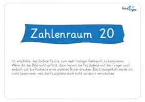 Vorschau - Stationenlernen - Addition bis 20 - Puzzle - Homeschooling - Seite 1