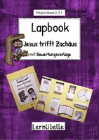 Vorschau - Unterrichtsreihen - Lapbook "Jesus trifft Zachäus" mit Bewertung, Religion Grundschule #LMPKracher2020 - Deckblatt