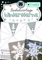Vorschau - Mal- und Bastelvorlagen - Bastelvorlage Wintersterne | Herz & Tanne | Freebie - Deckblatt