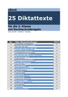 Vorschau - Arbeitsblätter - 25 Diktattexte für die 3. Kl. mit Rechtschreibregeln - Deckblatt