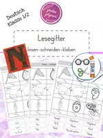 Vorschau - Arbeitsblätter - Lesegitter I Wörter mit N I 3fach differenziert - Deckblatt