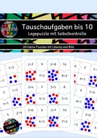 Vorschau - Stationenlernen - Legepuzzle-Tauschaufgaben bis 10 - Deckblatt