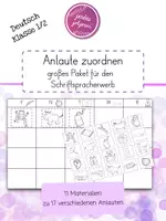 Vorschau - Arbeitsblätter - 🖌 ANLAUTE zuordnen I Phonologische Bewusstheit I Schriftspracherwerb - Deckblatt