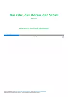 Vorschau - Arbeitsblätter - Das Ohr, das Hören, der Schall - Kann Wasser den Schall weiterleiten - Deckblatt