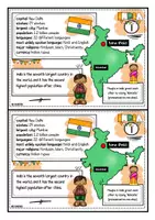 Vorschau - Arbeitsblätter - India | Landeskunde Informationskarten | Arbeitsblatt - Seite 1