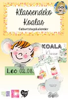 Vorschau - Poster - Klassenraum Deko Koala - Geburtstagskalender - Deckblatt