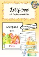 Vorschau - Arbeitsblätter - Deutsch Lesepass Monster - Deckblatt