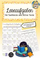 Vorschau - Arbeitsblätter - Deutsch Lesetagebuch Aufgaben Buffet Sachtexte und fiktive Texte - Deckblatt