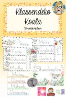 Vorschau - Poster - Klassenraum Deko Koala - Stundenplan - Deckblatt