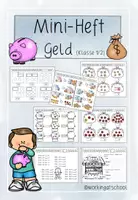 Vorschau - Arbeitsblätter - Rechnen mit Geld Klasse 1/2 | Miniheft Mathe Grundschule Arbeitsblätter - Deckblatt