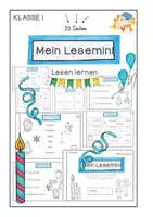Vorschau - Arbeitsblätter - Mein Lesemini- Klasse 1 - Deckblatt
