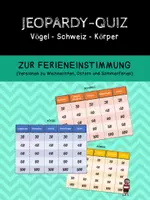 Vorschau - Spiele - Abschlussquiz vor den Ferien (Jeopardy) - Vögel, Körper, Schweiz - Deckblatt
