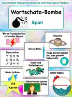 Vorschau - Spiele - Wortschatz-Bombe – Spiel für Kategorienbildung & Wortabruf - Deckblatt