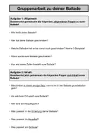 Vorschau - Stundenentwürfe - DEUTSCH: Gruppenarbeit - Analyse einer Ballade (PDF/Word) - Seite 1
