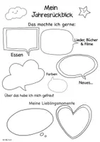 Vorschau - Arbeitsblätter - Mein Jahresrückblick - Deckblatt