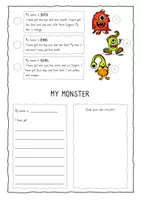 Vorschau - Arbeitsblätter - Body parts worksheet - English - monster body - Seite 1