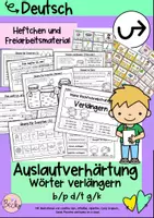 Vorschau - Aufgabenkarten - Rechtschreibstrategie verlängern (Auslautverhärtung) Selbstlernheft - Deckblatt