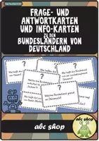 Vorschau - Aufgabenkarten - Bundesländer: 45 Frage-Karten und 18 kurze Info-Texte (Landeshauptstädte, Deutschland) - Deckblatt