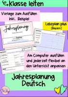Vorschau - Anderer Materialtyp - Jahresplanung Deutsch (Vorlage und Beispiel) - Deckblatt
