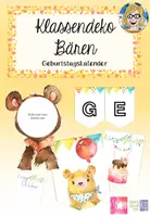 Vorschau - Poster - Klassenraum Deko Bären - Geburtstagskalender Wimpel - Deckblatt