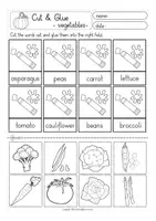 Vorschau - Arbeitsblätter - Vegetables Englisch Cut & Glue (Lesen und Kleben) - Seite 3