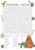 Vorschau - Arbeitsblätter - Dinosaurier Suchsel/Buchstabengitter - Deckblatt
