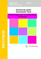 Vorschau - Klassenarbeiten - Formulierungsbausteine Erörterung zweier literarischer Texte (2) - Deckblatt