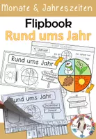 Vorschau - Arbeitsblätter - Rund ums Jahr Flip Book - eine Bastelvorlage für die Themen Jahreszeiten, Monate, Kalender - Deckblatt