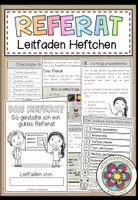Vorschau - Arbeitsblätter - Das Referat - Leitfaden (Broschüre/Heftchen) Vortrag/Präsentation - Deckblatt