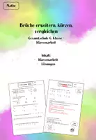 Vorschau - Klassenarbeiten - Klassenarbeit Brüche - Deckblatt