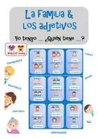 Vorschau - Spiele - La familia y los adjetivos - Yo tengo ... ¿Quién tiene ...? - Deckblatt