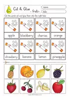 Vorschau - Arbeitsblätter - Fruits Cut & Glue (Lesen + Kleben) Englisch - Seite 2
