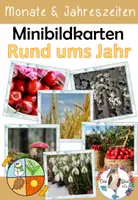 Vorschau - Mal- und Bastelvorlagen - Rund ums Jahr Minibildkarten zu den Monaten und Jahreszeiten - Deckblatt