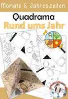 Vorschau - Stationenlernen - Rund ums Jahr - Quadrama Bastelvorlage zu den Jahreszeiten ( und Monaten) - Deckblatt