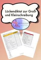 Vorschau - Arbeitsblätter - Lückendiktat zur Groß- und Kleinschreibung - Deckblatt
