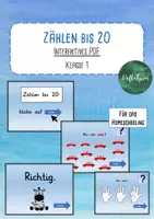 Vorschau - Präsentationen/Tafelbilder - Zählen bis 20 - interaktiv - auch für das Homeschooling geeignet - Deckblatt