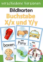 Vorschau - Poster - Bildkarten - Buchstabe X/x und Y/y für die Buchstabeneinführung - Deckblatt