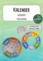 Vorschau - Mal- und Bastelvorlagen - Kalender - Rund um das Jahr - Wochenrad - Visualisierung - Deckblatt