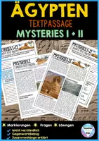 Vorschau - Stundenentwürfe - Ägypten Arbeitsblätter | Mysteries - 5 ungelöste Rätsel - Fragen & Lösungen - Deckblatt