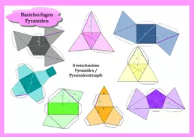 Vorschau - Mal- und Bastelvorlagen - Bastelvorlage 8 verschiedene Pyramiden - Deckblatt