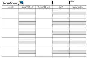 Vorschau - Arbeitsblätter - Lernwörtertraining - Seite 1