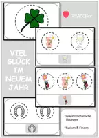 Vorschau - Arbeitsblätter - Graphomotorische Übungen - NEUJAHR - erstes Suchsel - einkreisen - Deckblatt