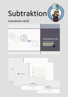 Vorschau - Interaktives Material - Subtraktion: interaktives Quiz für 1. & 2. Klasse - Deckblatt